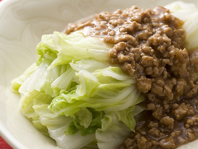ゆで白菜のひき肉あんかけ