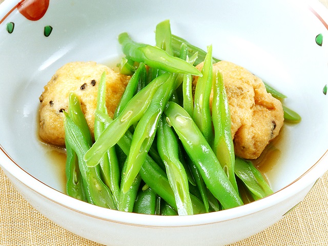 さやいんげんとがんもの煮物